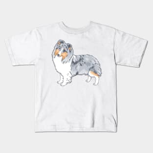 Blue Merle Shetland Sheepdog Kids T-Shirt